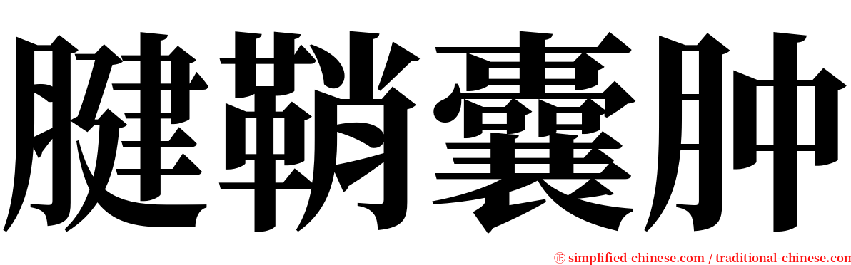 腱鞘囊肿 serif font