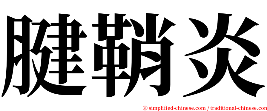 腱鞘炎 serif font