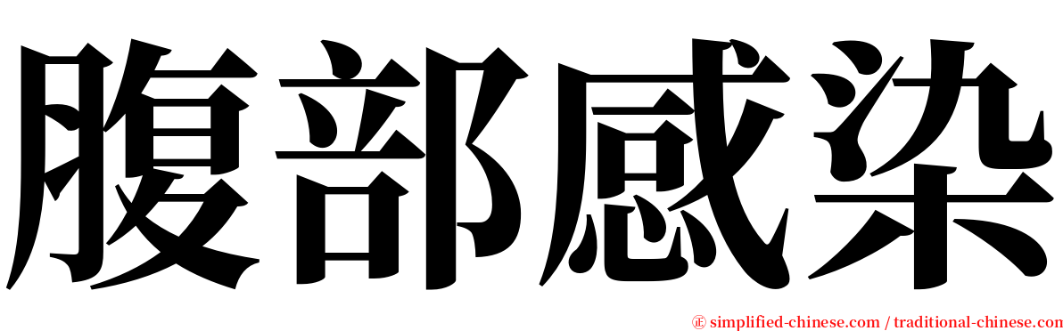 腹部感染 serif font