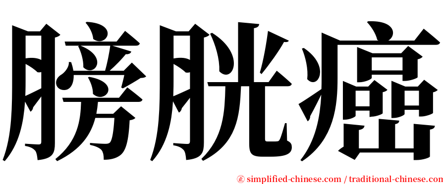 膀胱癌 serif font