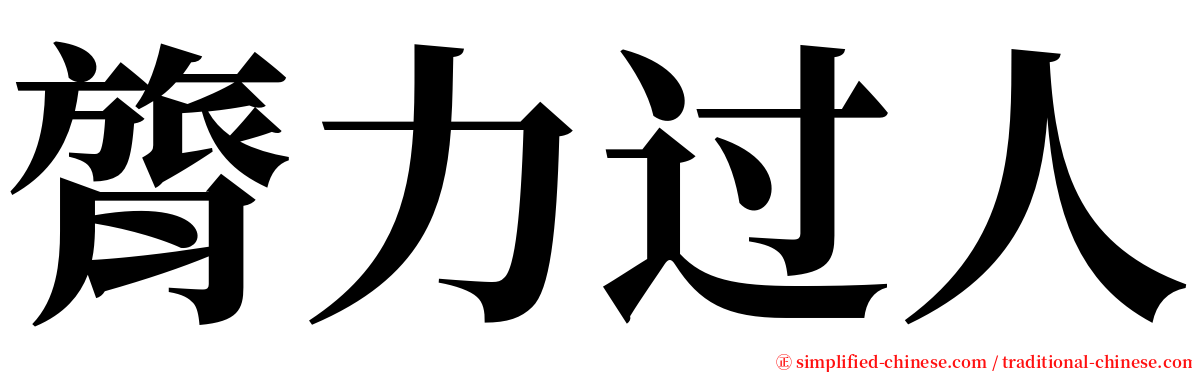 膂力过人 serif font