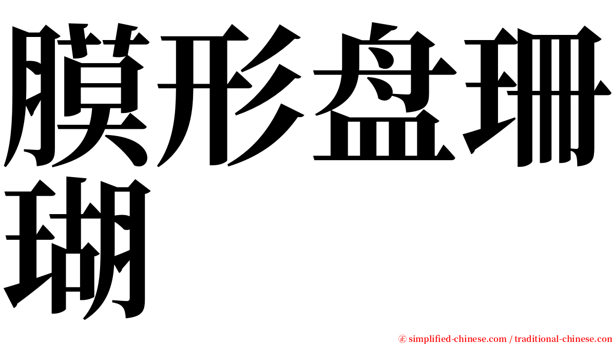 膜形盘珊瑚 serif font