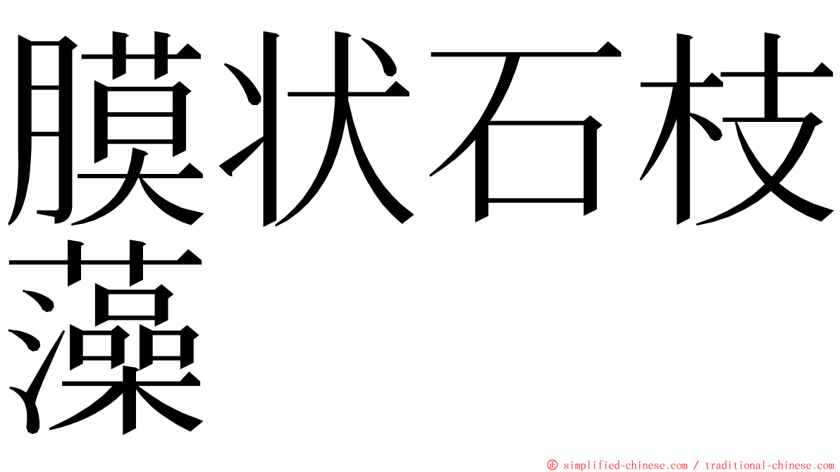 膜状石枝藻 ming font