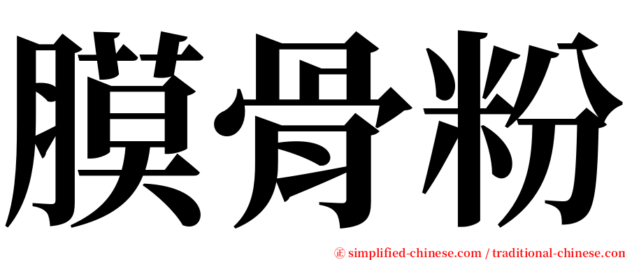 膜骨粉 serif font