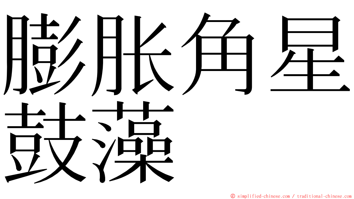 膨胀角星鼓藻 ming font