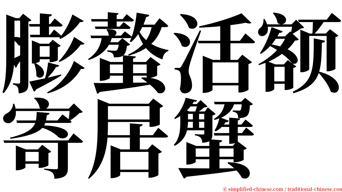 膨螯活额寄居蟹 serif font