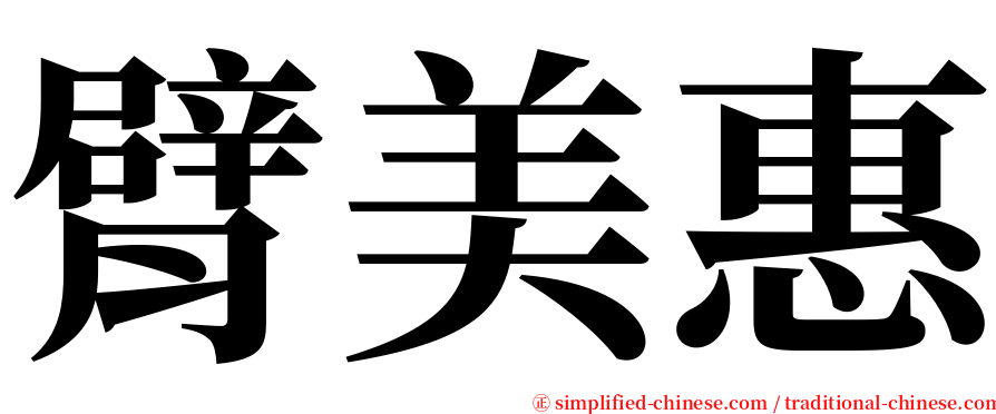 臂美惠 serif font