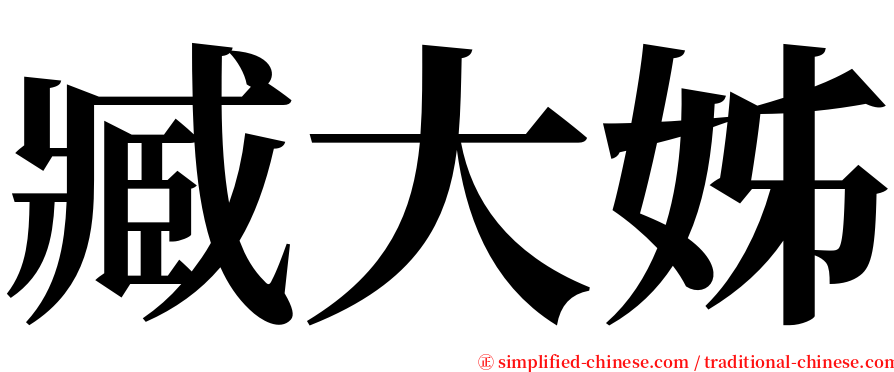 臧大姊 serif font