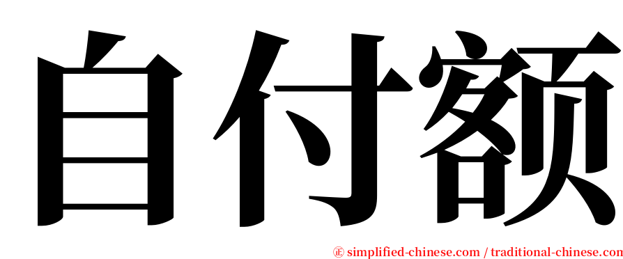 自付额 serif font