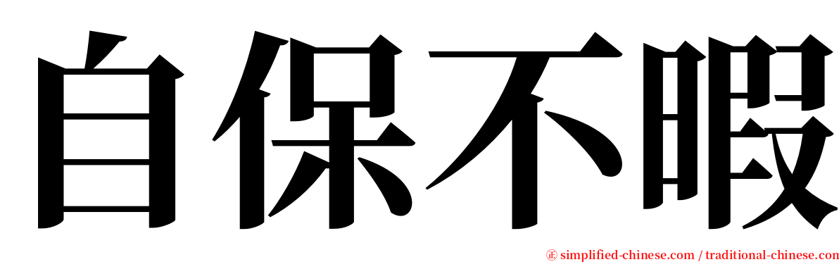 自保不暇 serif font