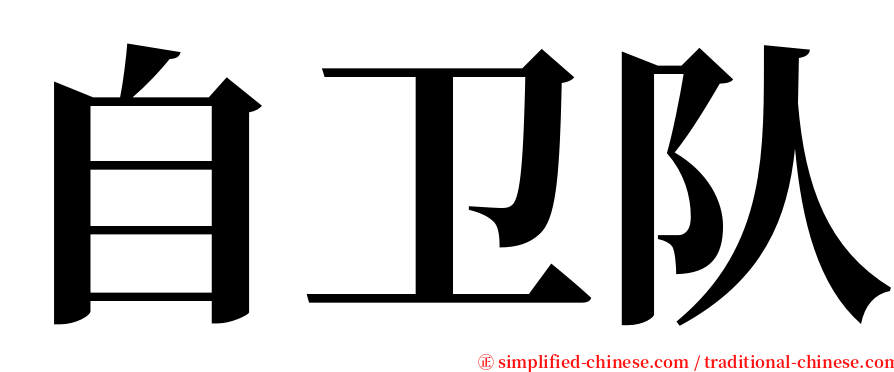 自卫队 serif font