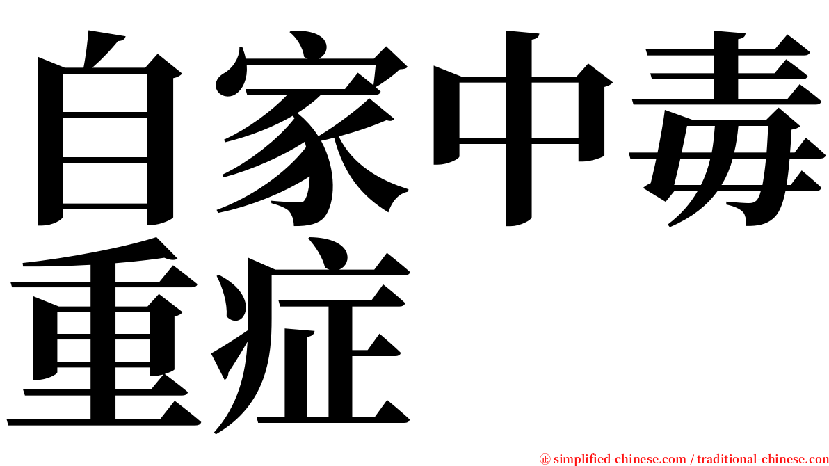 自家中毒重症 serif font