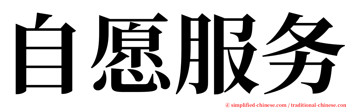 自愿服务 serif font