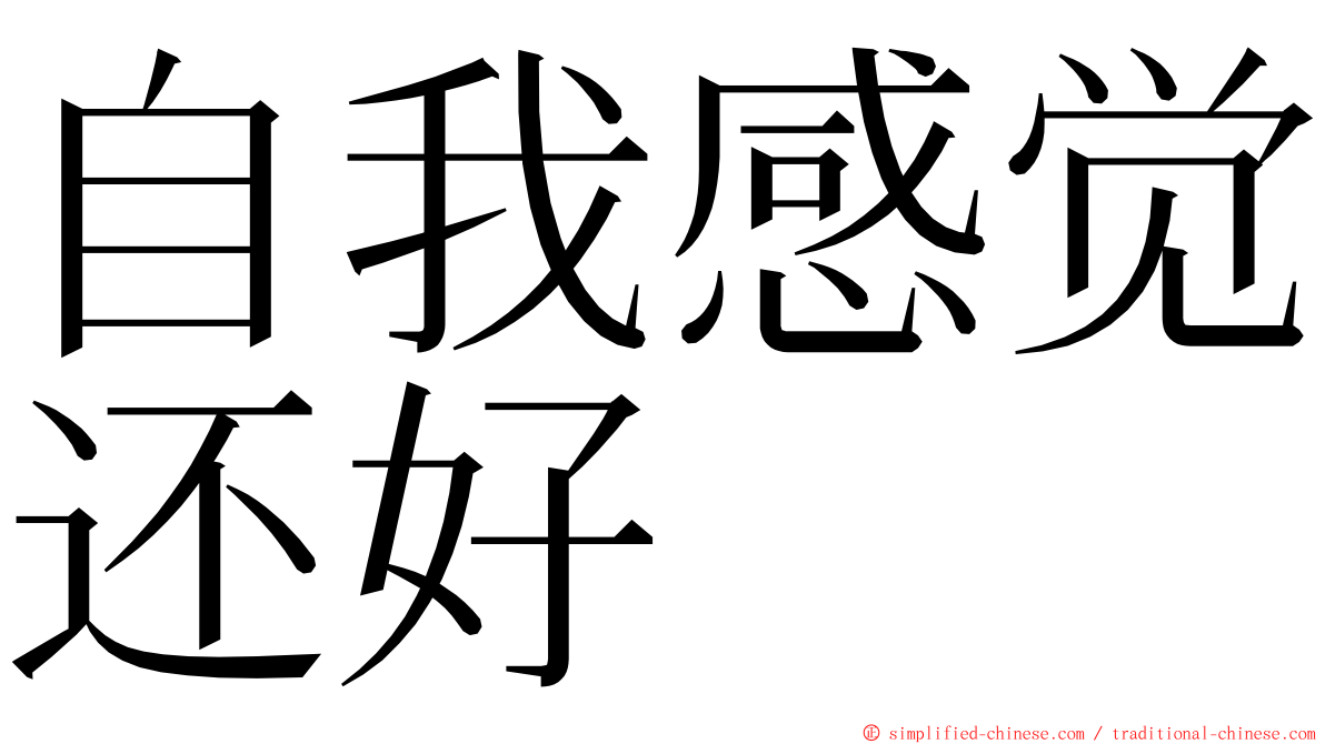 自我感觉还好 ming font