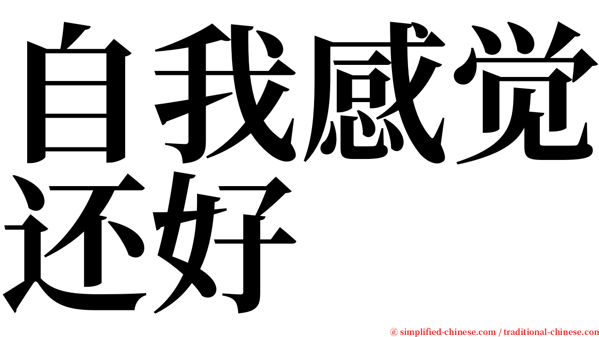 自我感觉还好 serif font