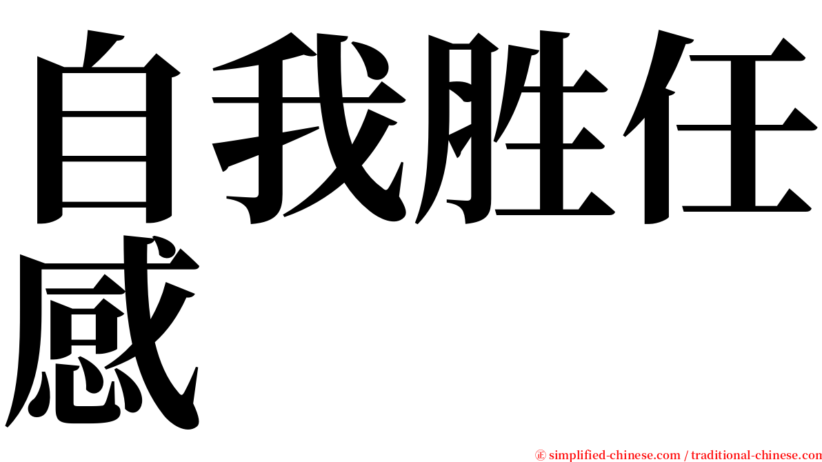 自我胜任感 serif font