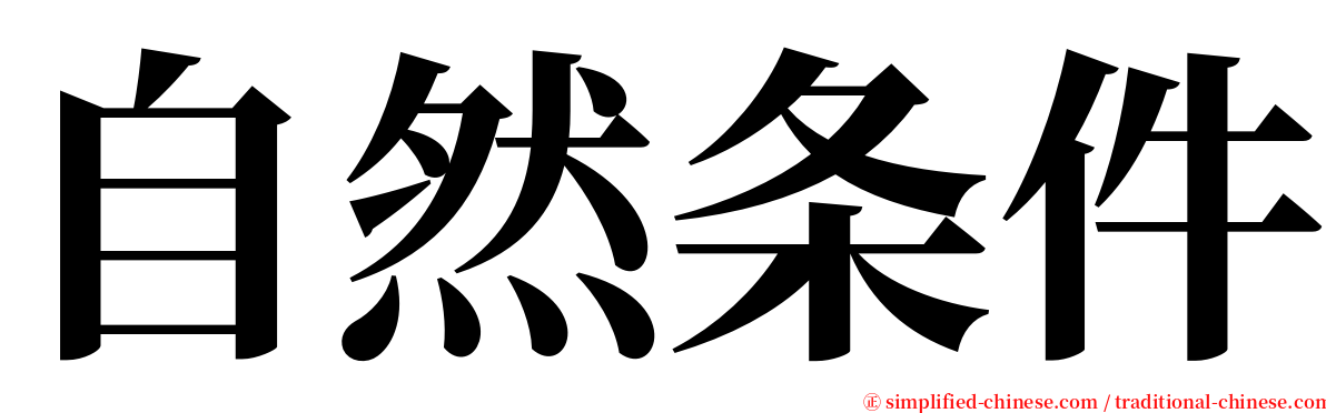 自然条件 serif font