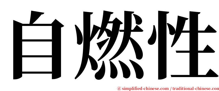 自燃性 serif font