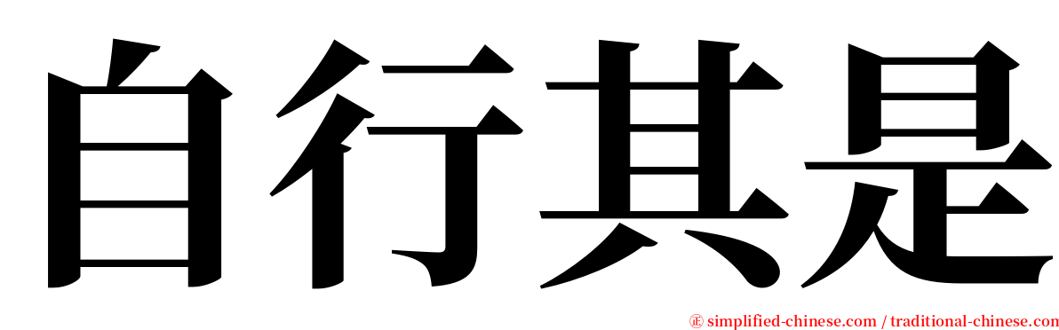 自行其是 serif font