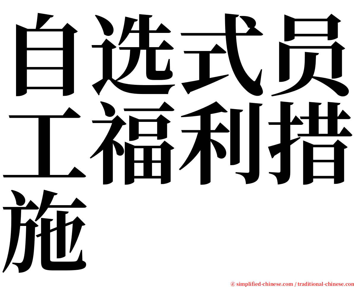 自选式员工福利措施 serif font