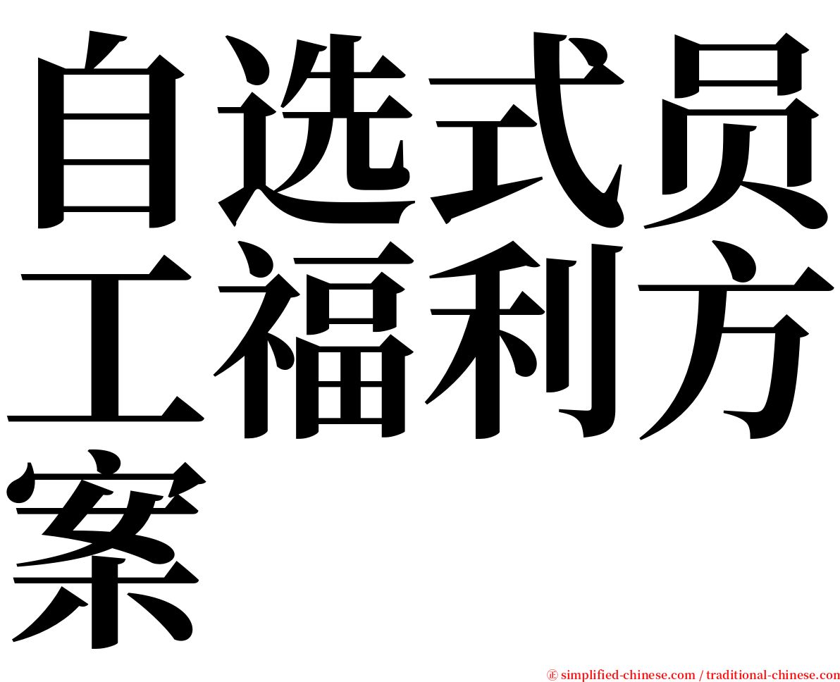 自选式员工福利方案 serif font