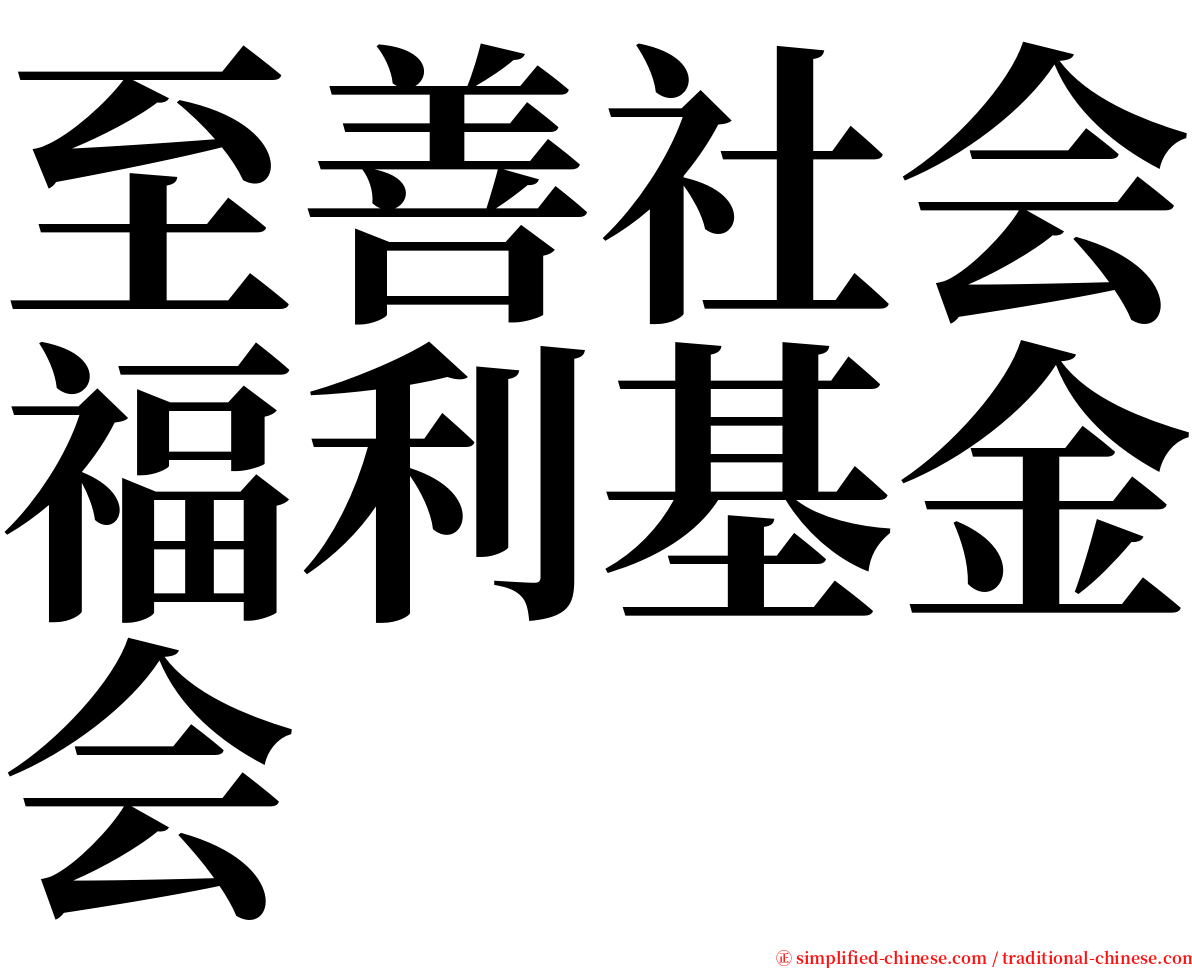 至善社会福利基金会 serif font