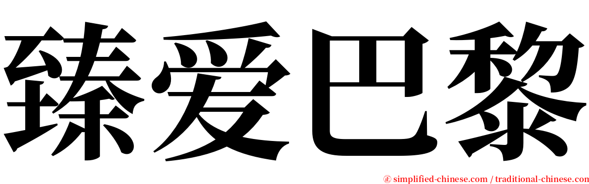 臻爱巴黎 serif font