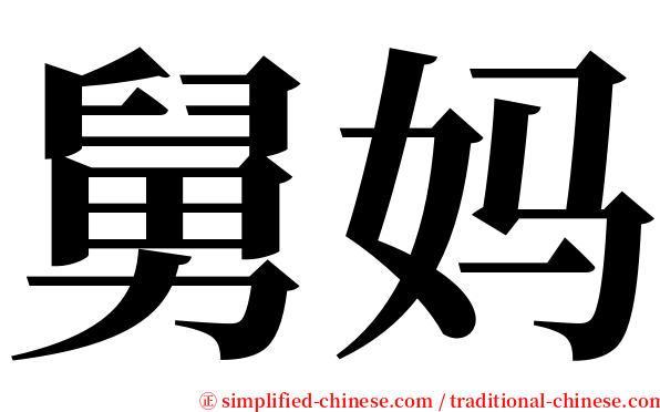 舅妈 serif font