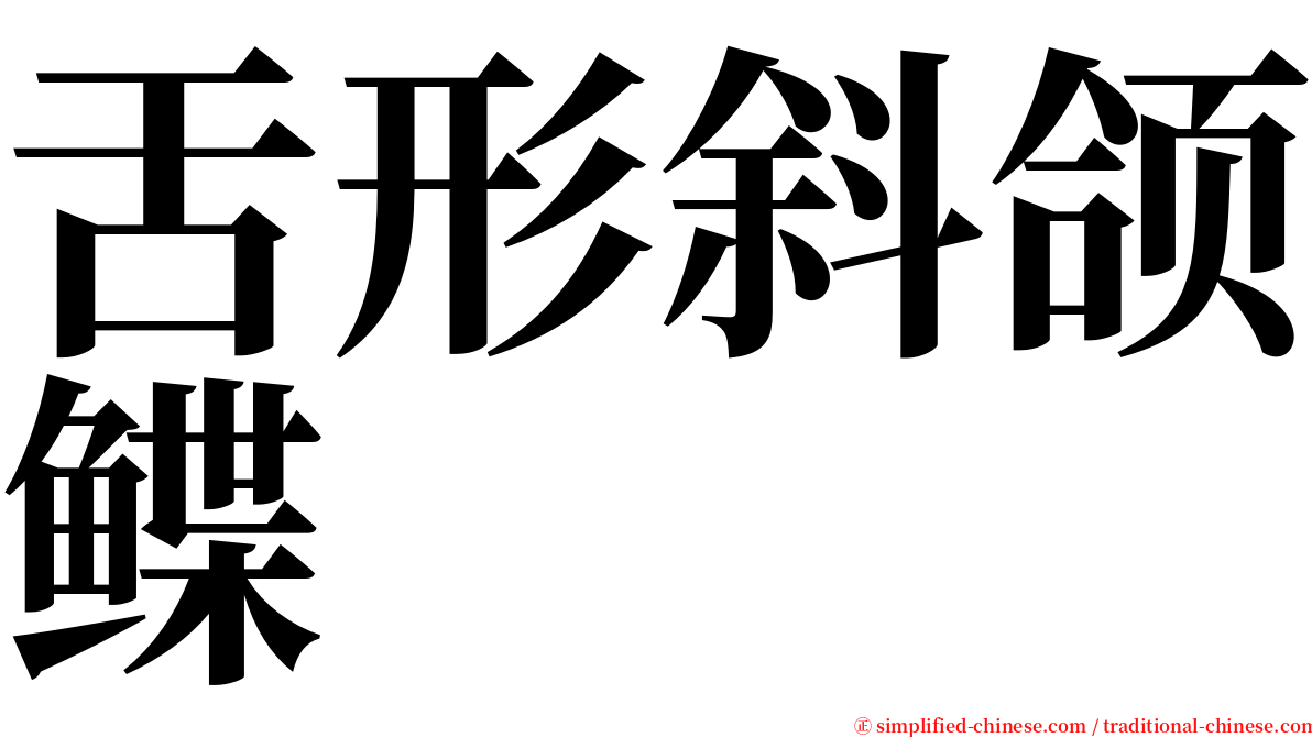 舌形斜颌鲽 serif font