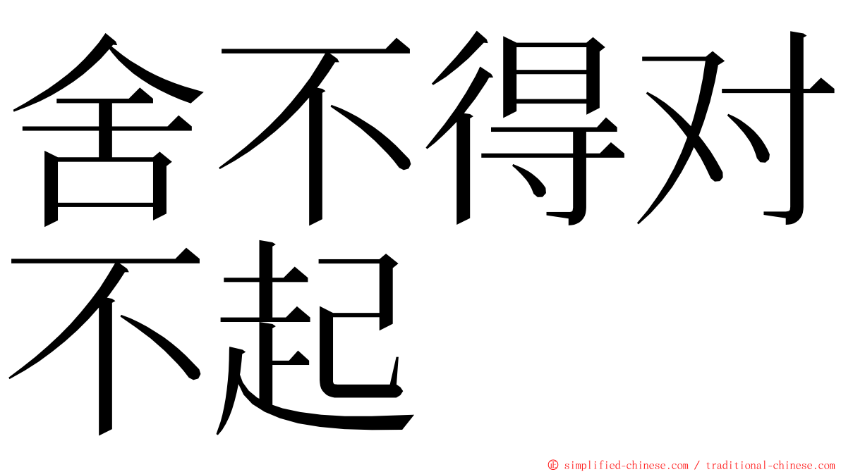 舍不得对不起 ming font