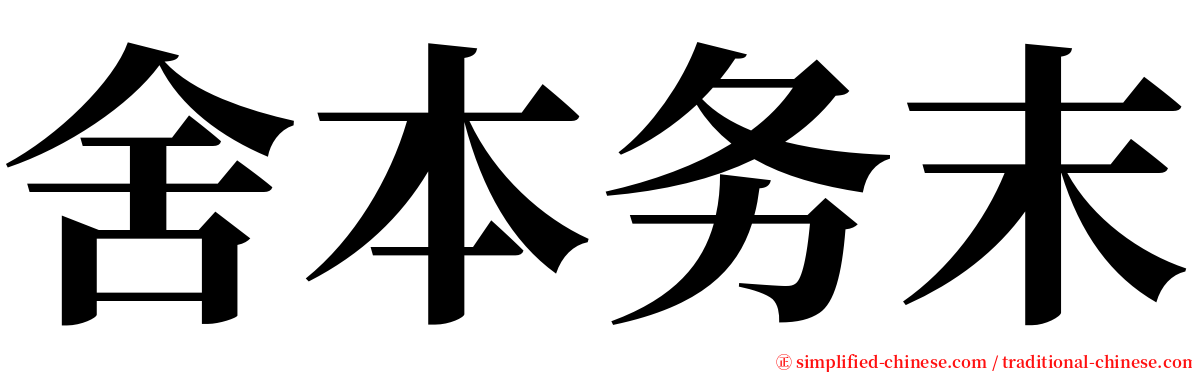 舍本务末 serif font