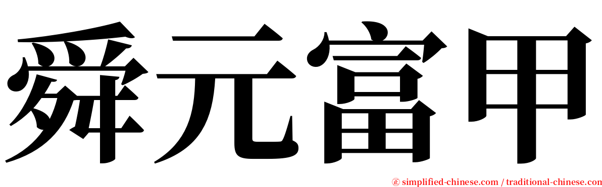 舜元富甲 serif font