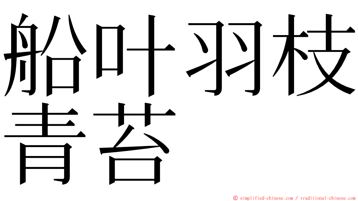 船叶羽枝青苔 ming font