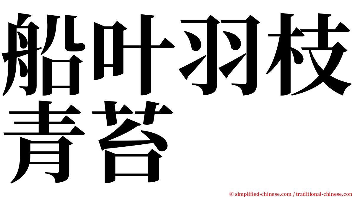 船叶羽枝青苔 serif font