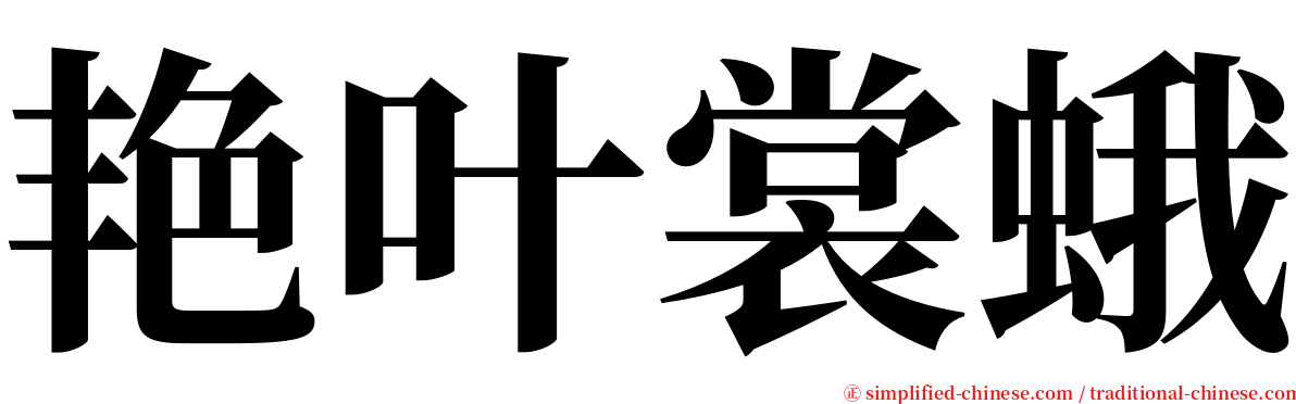 艳叶裳蛾 serif font