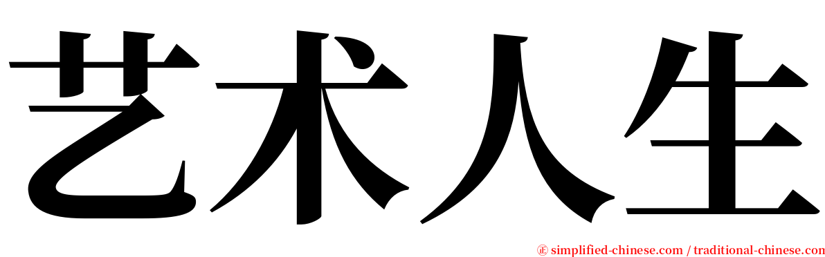 艺术人生 serif font