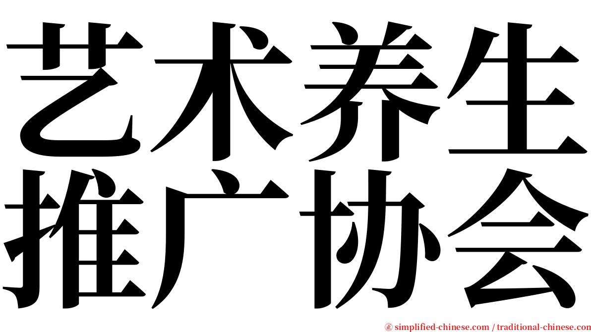 艺术养生推广协会 serif font