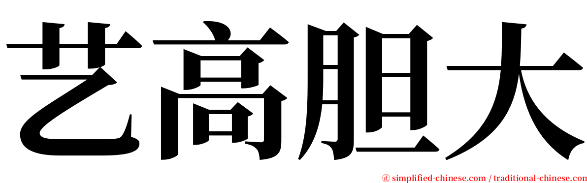 艺高胆大 serif font