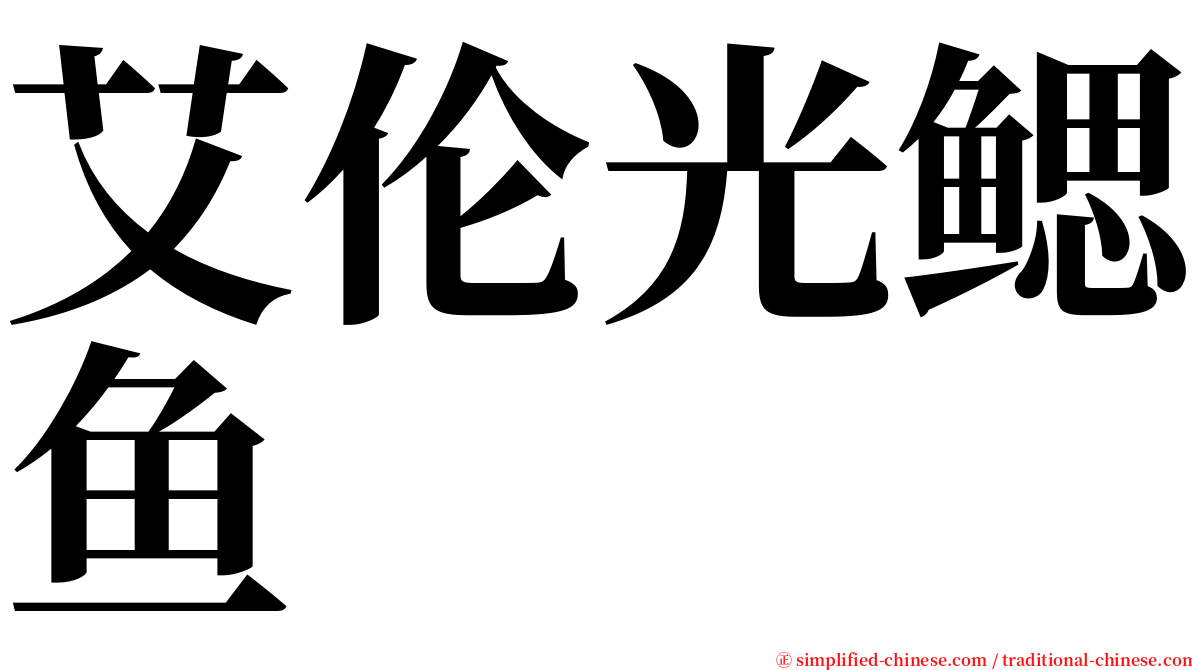 艾伦光鳃鱼 serif font