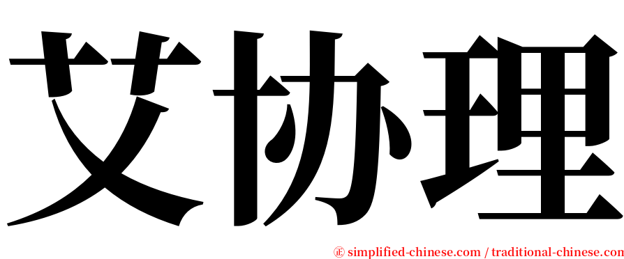 艾协理 serif font