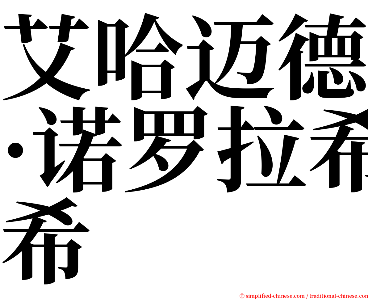 艾哈迈德·诺罗拉希 serif font