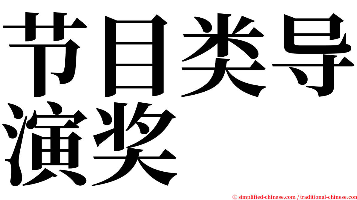 节目类导演奖 serif font