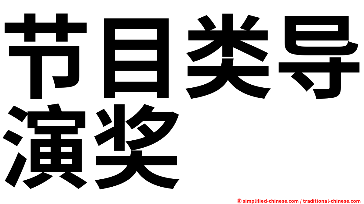 节目类导演奖