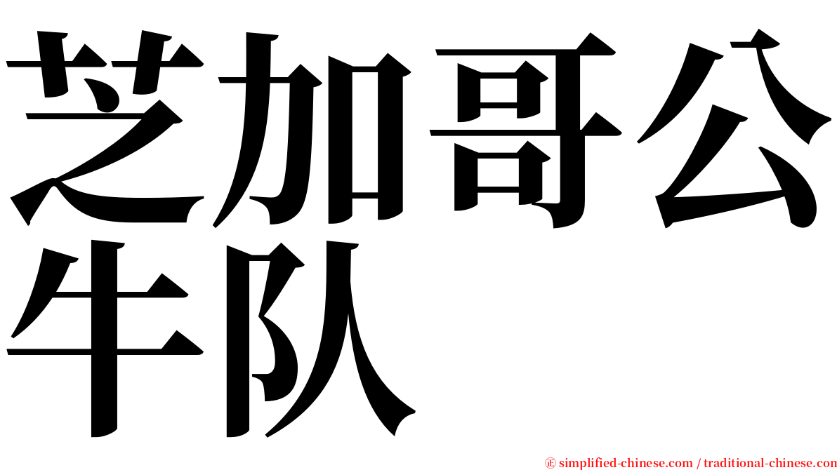 芝加哥公牛队 serif font