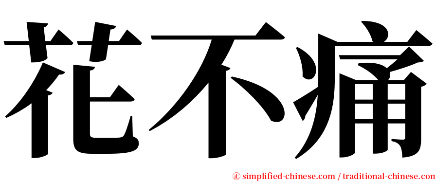 花不痛 serif font