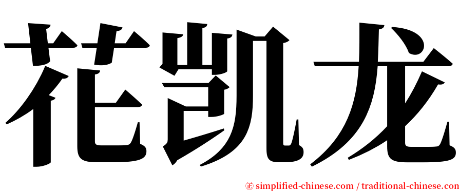 花凯龙 serif font