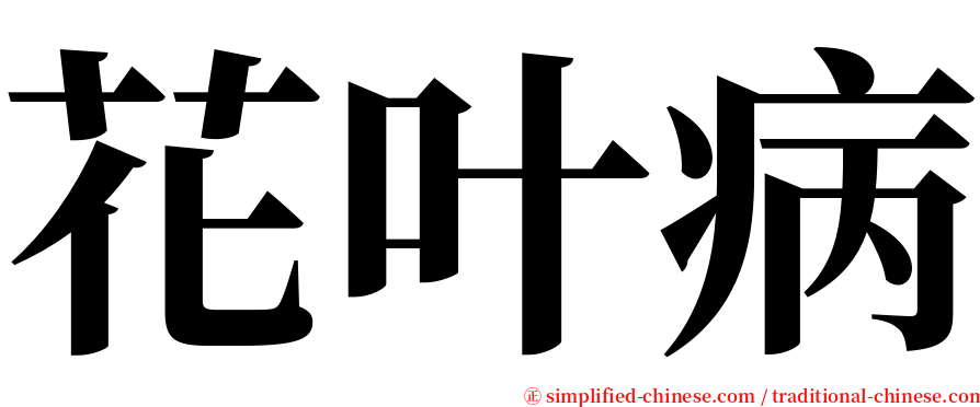 花叶病 serif font