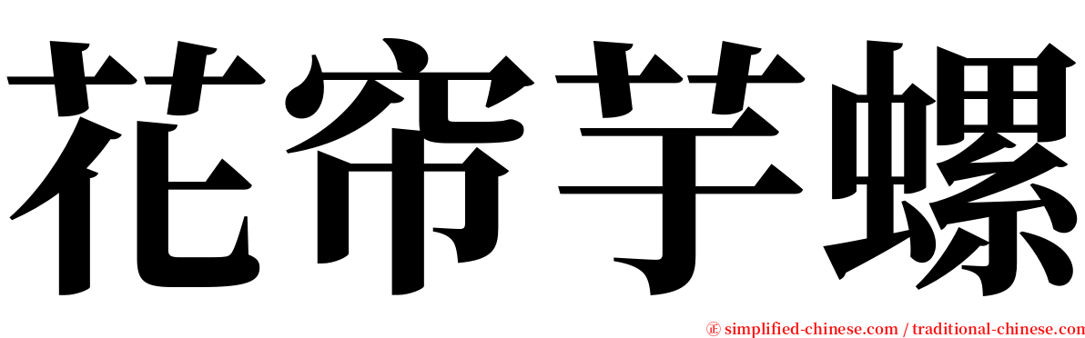 花帘芋螺 serif font