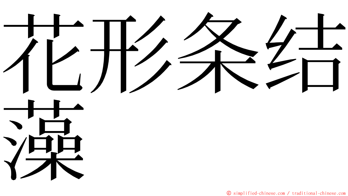 花形条结藻 ming font