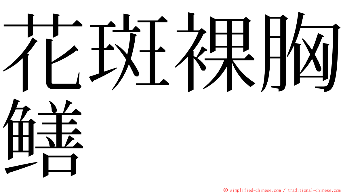 花斑裸胸鳝 ming font